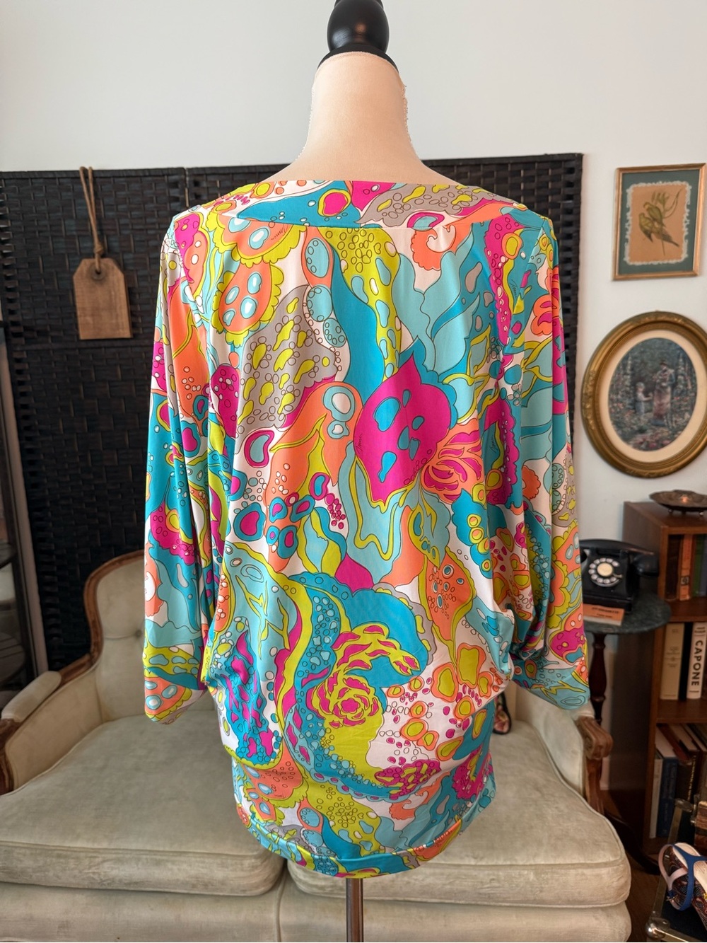 🌴🩷 Trina Turk Tangiers Tunic Cover-Up Swim Spa Resort Top - Picture 7 of 8
